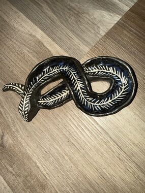 Black Decorative Snake Pottery Decor